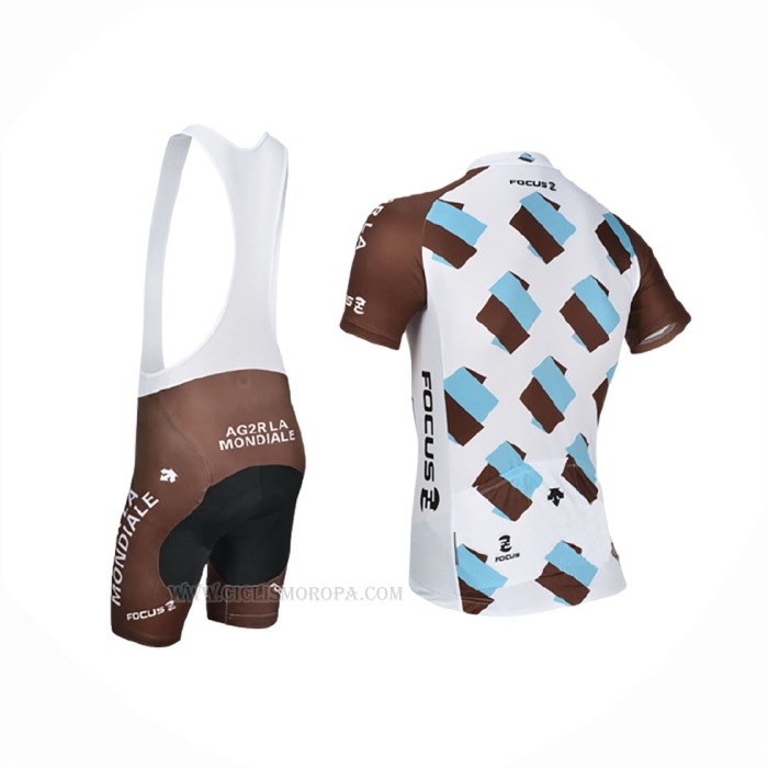 2014 Ropa Ciclismo Ag2rla Marron Mangas Corta y Culotte Corto